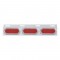 Stainless Steel Top Mud Flap Light Bracket W/ Three 12 Led Oval Light W/ Bezel - Red Lens