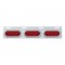 Stainless Steel Top Mud Flap Light Bracket W/ Three 10 Led Oval Light W/ Bezel - Red Lens