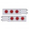 (2/Bulk) Economy 430 Stainless Steel Spring Loaded Rear Light Bar W/ Six 10 Red Led 4" Light W/ Bezel - Red Lens (3 3/4" B.P.)