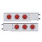 (2/Bulk) Stainless Steel Spring Loaded Rear Light Bar W/ Six 7 Red Led 4" Red Lens Light W/ Bezel - 3 3/4" Bolt Pattern