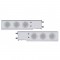 (2/Bulk) Stainless Steel Spring Loaded Rear Light Bar W/ Six 7 Red Led 4" Clear Lens Light W/ Bezel - 3 3/4" Bolt Pattern