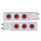 (2/Bulk) Economy 430 Stainless Steel Spring Loaded Rear Light Bar W/ Six 36 Red Led 4" Red Lens Light W/ Bezel - 2 1/2" Bolt Pattern