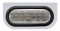 Stainless Steel Light Bracket W/ 60 Red Led Oval Light W/ Grommet - Clear Lens
