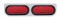 Stainless Steel Light Bracket W/ Two 60 Red Led Oval Light W/ Grommet - Red Lens