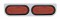 Stainless Steel Light Bracket W/ Two 12 Red Led Oval Light W/ Grommet - Red Lens