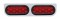 Stainless Steel Light Bracket W/ Two 10 Red Led Oval Light W/ Grommet - Red Lens