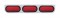 Stainless Steel Light Bracket W/ Three 60 Red Led Oval Light W/ Grommet - Red Lens