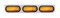 Stainless Steel Light Bracket W/ Three 60 Amber Led Oval Light W/ Grommet - Amber Lens