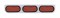 Stainless Steel Light Bracket W/ Three 12 Red Led Oval Light W/ Grommet - Red Lens