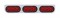 Stainless Steel Light Bracket W/ Three 10 Red Led Oval Light W/ Grommet - Red Lens