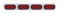 Stainless Steel Light Bracket W/ Four 10 Red Led Oval Light W/ Grommet - Red Lens