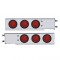 (2/Bulk) Chrome Spring Loaded Rear Light Bar W/ Six 36 Red Led 4" Red Lens Light W/ Grommet - 3 3/4" Bolt Pattern