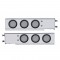 (2/Bulk) Stainless Steel Spring Loaded Rear Light Bar W/ Six 36 Red Led 4" Clear Lens Light W/ Grommet - 3 3/4" Bolt Pattern