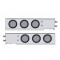 (2/Bulk) Chrome Spring Loaded Rear Light Bar W/ Six 36 Red Led 4" Clear Lens Light W/ Grommet - 2 1/2" Bolt Pattern