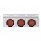 Stainless Steel Top Mud Flap Light Bracket W/ Three 12 Led 4" Light W/ Grommet - Red Lens