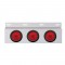 Stainless Steel Top Mud Flap Light Bracket W/ Three 10 Led 4" Light W/ Grommet - Red Lens