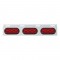 Stainless Steel Top Mud Flap Light Bracket W/ Three 10 Led Oval Light W/ Grommet - Red Lens