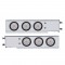 (2/Bulk) Economy 430 Stainless Steel Spring Loaded Rear Light Bar W/ Six 10 Red Led 4" Light W/ Grommet - Clear Lens (3 3/4" B.P.)