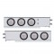 (2/Bulk) Economy 430 Stainless Steel Spring Loaded Rear Light Bar W/ Six 10 Red Led 4" Light W/ Grommet - Clear Lens (2" B.P.)