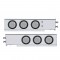 (2/Bulk) Economy 430 Stainless Steel Spring Loaded Rear Light Bar W/ Six 7 Red Led 4" Light W/ Grommet - Clear Lens (2" B.P.)