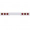 Chrome 1 Piece Rear Light Bar W/ Six 7 Red Led 4" Economy Light W/ Grommet - Red Lens