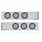 (2/Bulk) Chrome 2 Pcs. Rear Light Bar W/ Six 7 Led 4" Clear Lens Economy Light W/ Grommet - 4 Hole Flange Mount