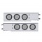 (2/Bulk) Chrome Spring Loaded Rear Light Bar W/ Six 7 Red Led 4" Clear Lens Light W/ Grommet - 3 3/4" Bolt Pattern
