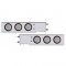 (2/Bulk) Stainless Steel Spring Loaded Rear Light Bar W/ Six 7 Red Led 4" Clear Lens Light W/ Grommet - 3 3/4" Bolt Pattern