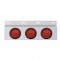 Stainless Steel Top Mud Flap Light Bracket W/ Three 7 Led 4" Light W/ Grommet - Red Lens