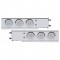 (2/Bulk) Economy 430 Stainless Steel Spring Loaded Rear Light Bar W/ Six 21 Red Led 4" Glo Light W/ Visor - Clear Lens (3 3/4" B.P.)