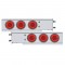 (2/Bulk) Economy 430 Stainless Steel Spring Loaded Rear Light Bar W/ Six 21 Red Led 4" Glo Light W/ Grommet - Red Lens (3 3/4" B.P.)