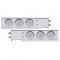 (2/Bulk) Economy 430 Stainless Steel Spring Loaded Rear Light Bar W/ Six 21 Red Led 4" Glo Light W/ Visor - Clear Lens (2 1/2" B.P.)
