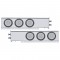 (2/Bulk) Economy 430 Stainless Steel Spring Loaded Rear Light Bar W/ Six 21 Red Led 4" Glo Light W/ Grommet - Clear Lens (2" B.P.)