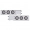(2/Bulk) Economy 430 Stainless Steel Spring Loaded Rear Light Bar W/ Six 36 Red Led 4" Clear Lens Light W/ Grommet - 3 3/4" Bolt Pattern