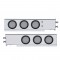 (2/Bulk) Economy 430 Stainless Steel Spring Loaded Rear Light Bar W/ Six 36 Red Led 4" Clear Lens Light W/ Grommet - 2" Bolt Pattern