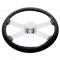 20" Black Leather Steering Wheel Cover