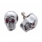 (2/Card) Chrome Skull W/ Jewel Eyes License Plate Fastener