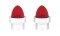 (2/Card) Chrome Top Base W/ Plastic Watermelon Lens - Red