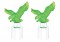 (2/Card) Chrome Top Base W/ Eagle - Green