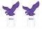 (2/Card) Chrome Top Base W/ Eagle - Purple