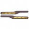 (2/Box) Wood Peterbilt Armrest W/ 10 Amber Led 9" Light - Amber Lens
