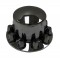 Black Chrome Plastic ABS Rear Hub Cover with Removeable Hubcap & 10 x 33mm Threaded Nut Covers
